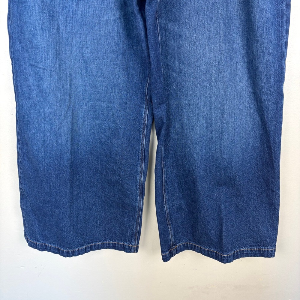 American Eagle Dreamy Drape Strigid Low-Rise Wide-Leg Jean Dark Size 12 X-Short - Picture 5 of 11
